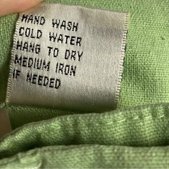 Selene Women Linen Wide Leg Cropped Pants Size Large Beachy Kelly Green Bohemian - Picture 7 of 8